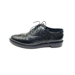 Burberry Oxford Dress Shoes Perforated Black Patent Leather Almond Toe US 8.5
